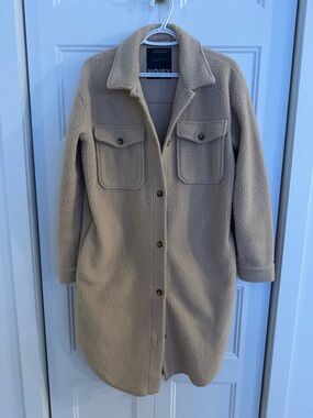 Noisy May Light Beige Teddy Shacket Coat